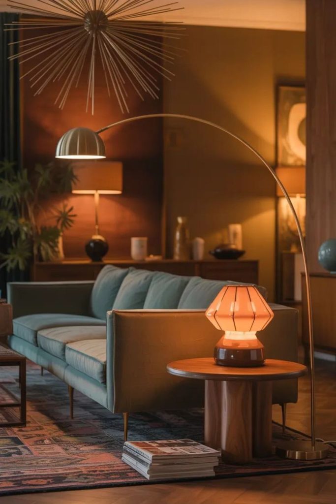 Minimal monolithic midcentury modern lounge