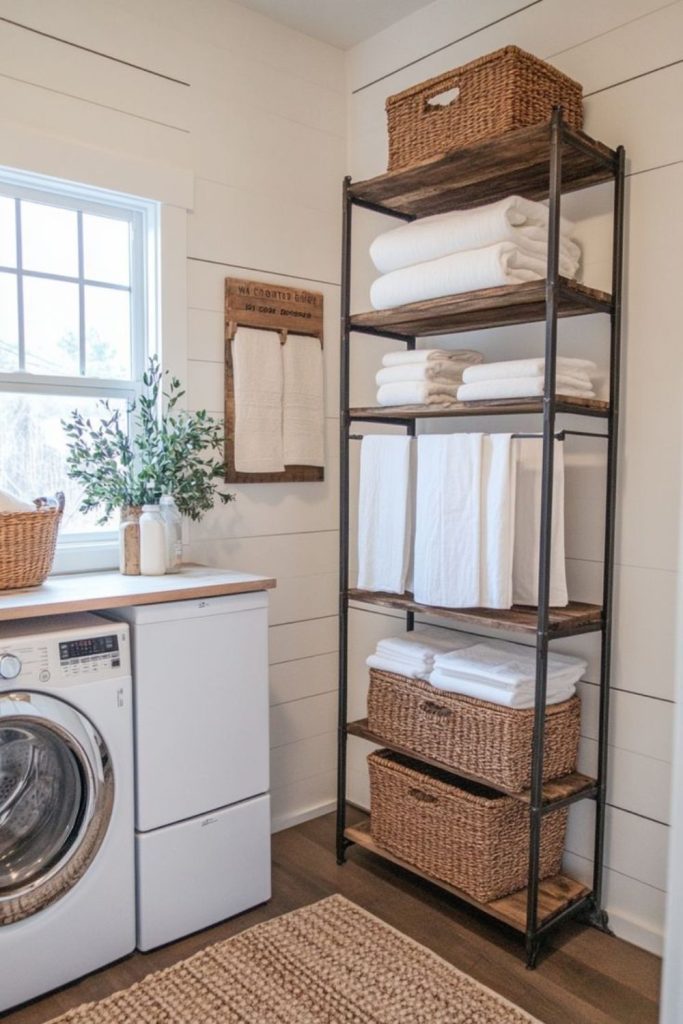 Ladder shelves vertical storage compact utility