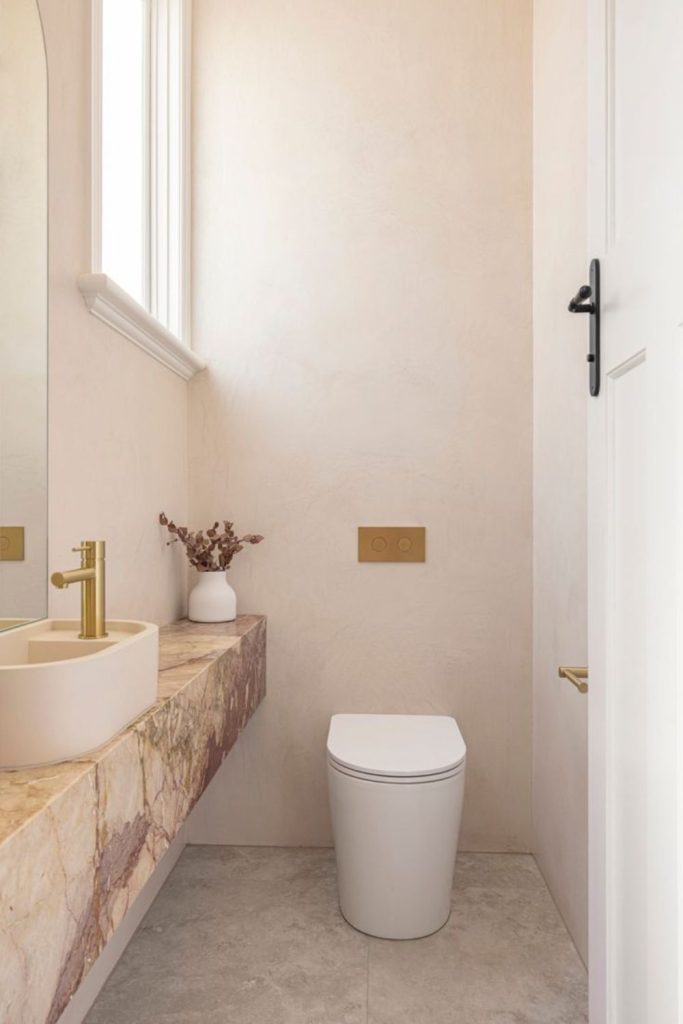 Seamless stone modern bathroom design