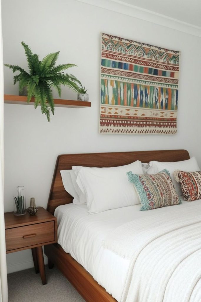 Teak minimalist mid century bedroom decor