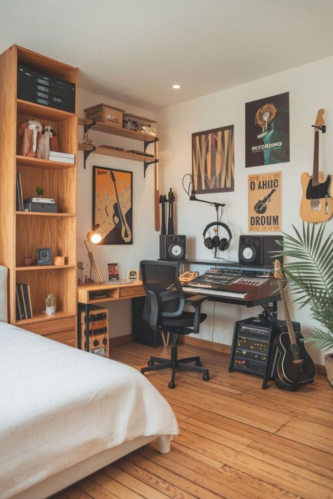 Boho music cozy creative corner