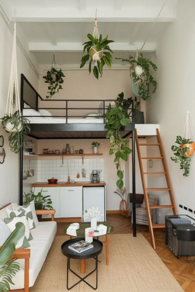 Indoor plants fill small apartment