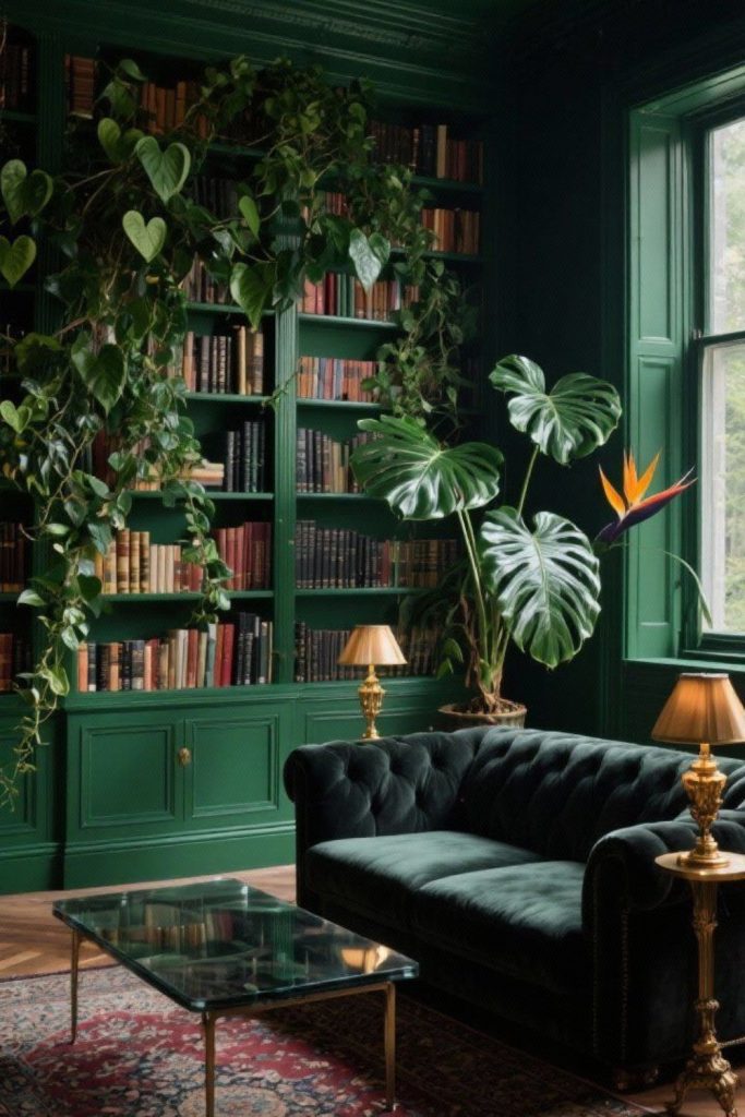 Indoor jungle lush leafy sanctuary