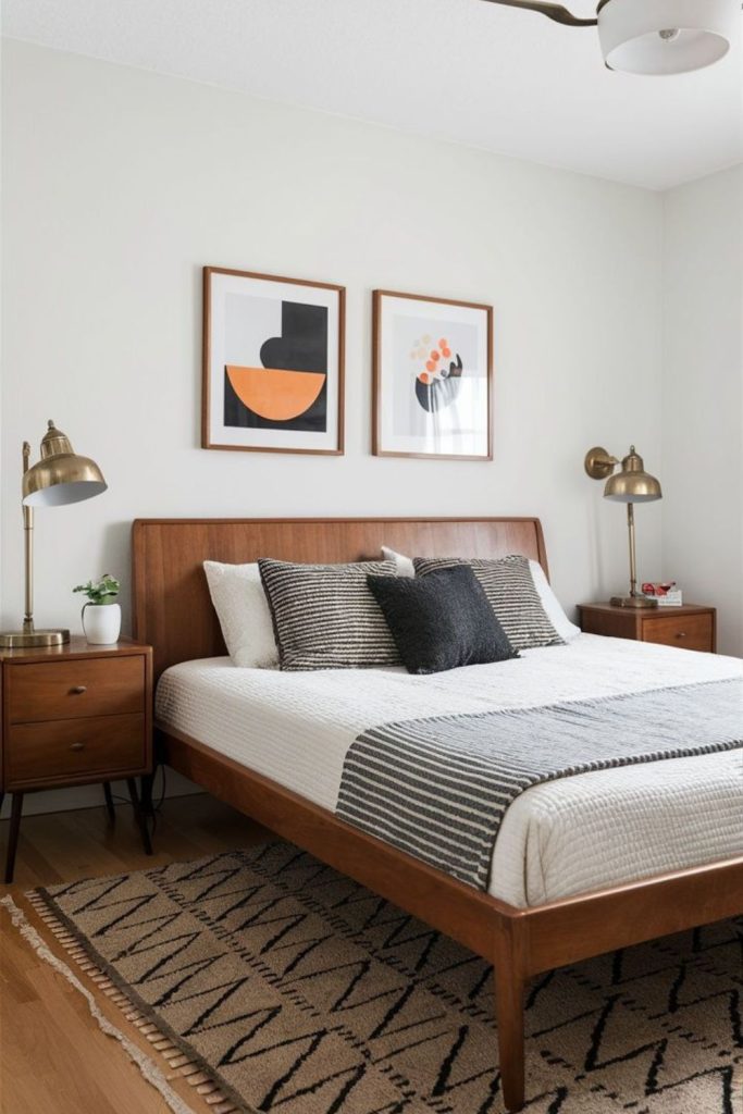 Vintage modern mid century bedroom decor
