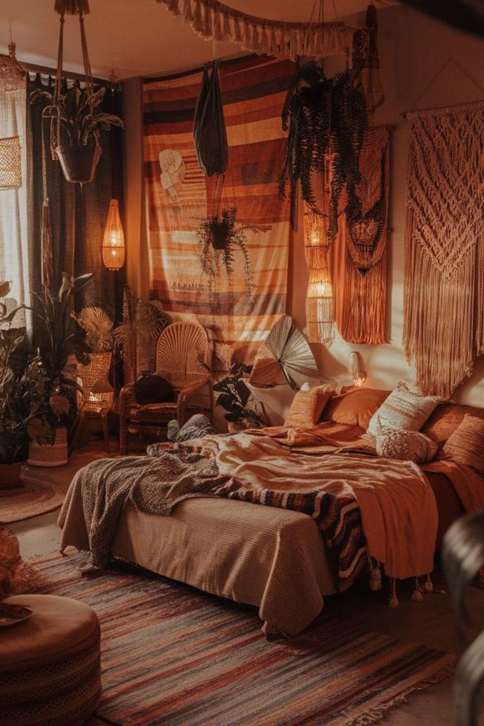 Copper lanterns leather chairs dusty gramophone terracotta