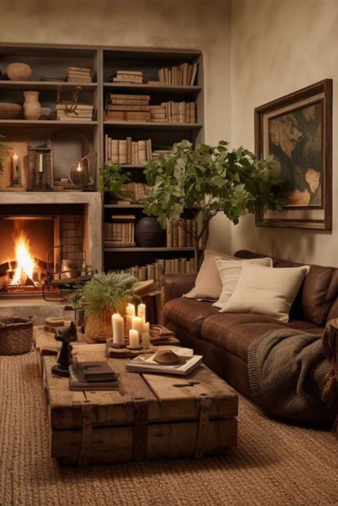 Vintage verdure rustic room with plants