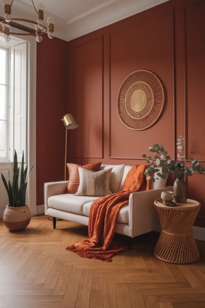 Terracotta walls with woven textures everywhere