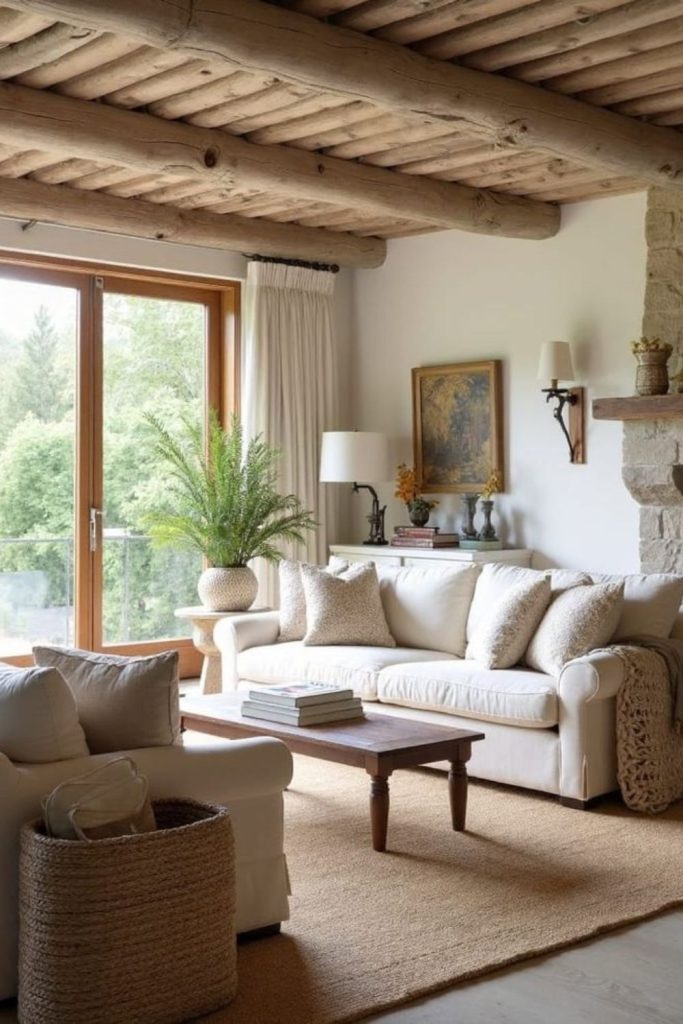 Serene creekside rustic lounge