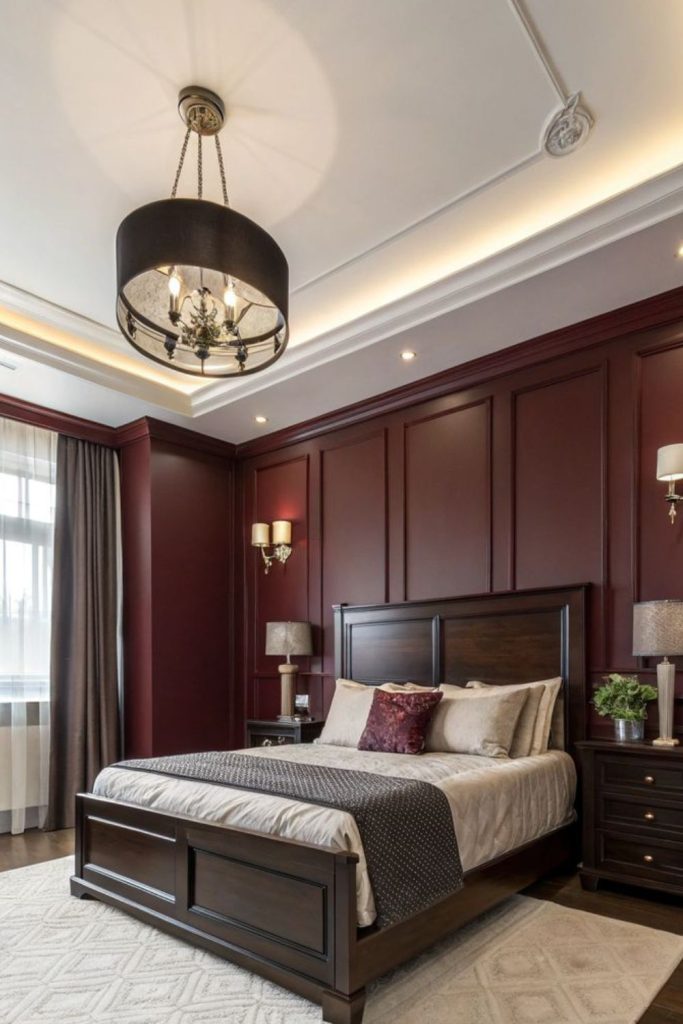 Wine red contemporary sleek interior