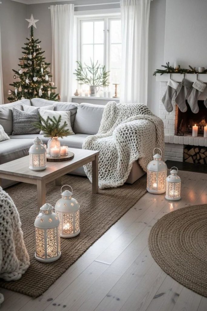 White winter serene home interior