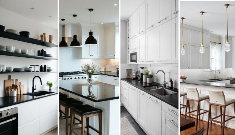 29 White Cabinets Black Countertops