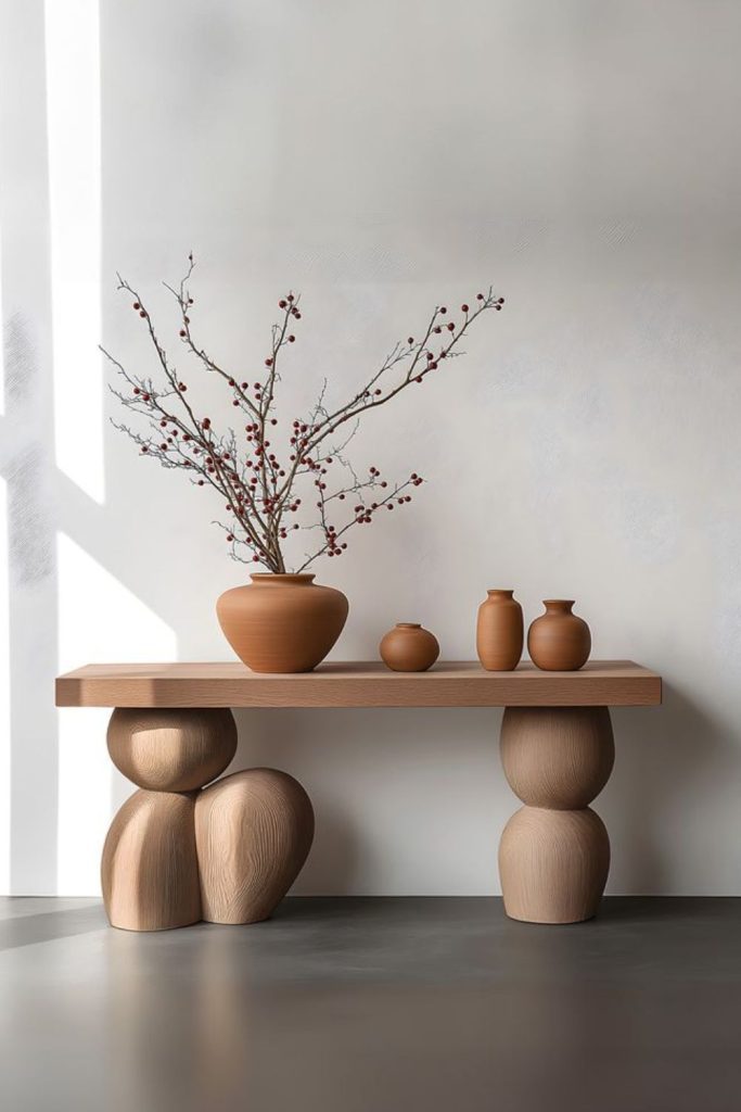 Handcrafted decorative clay tabletop art.