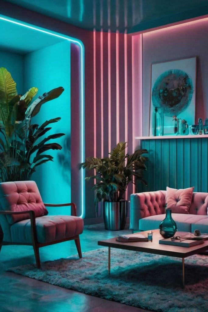 Soft glowing futuristic ambient wall design.