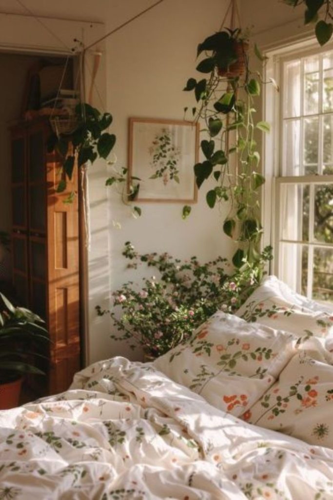 Clover themed cottage bed corner