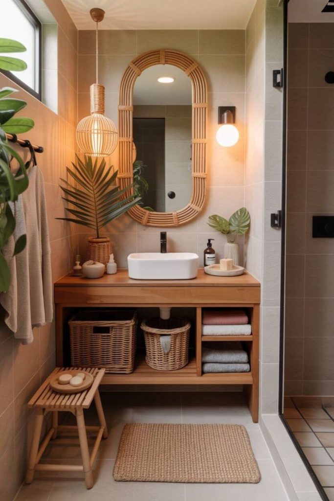 Tiny spa-like tranquil bathroom