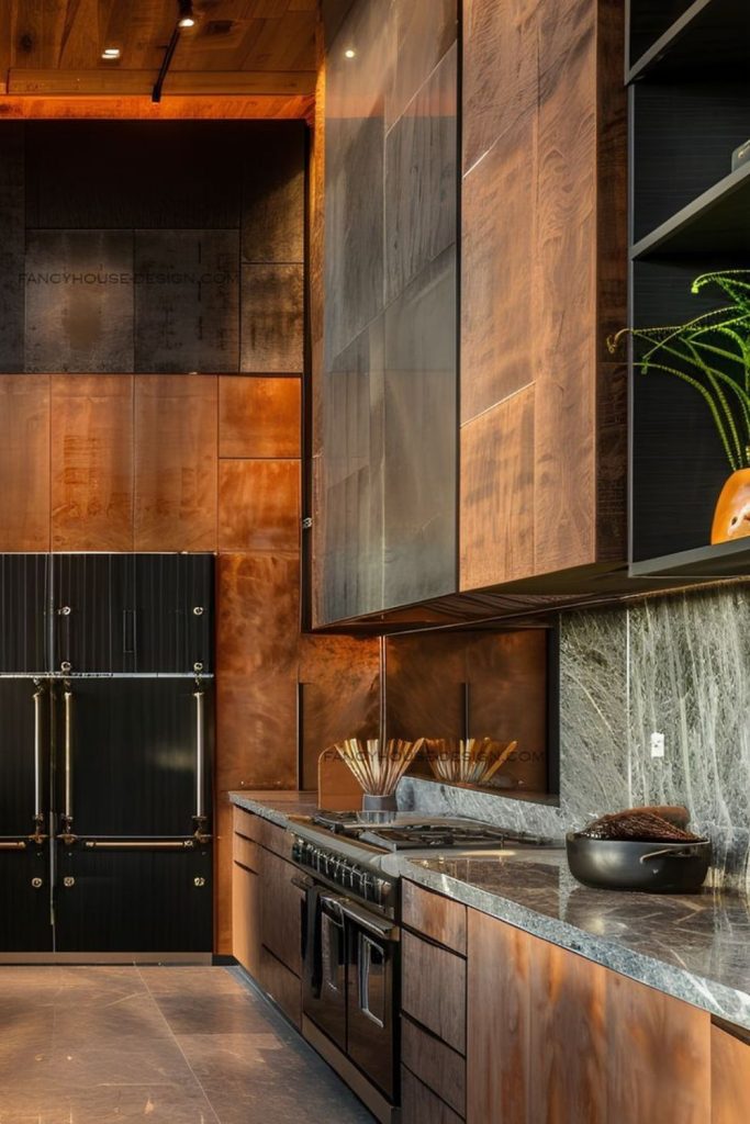 Loft kitchen blending rustic and modern