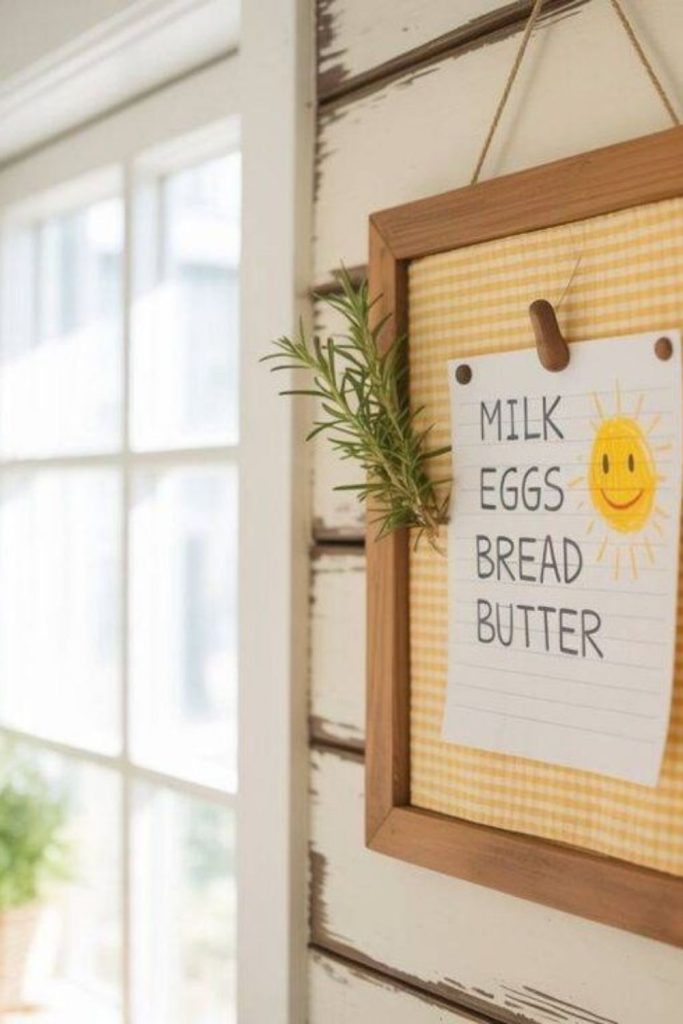 Cork panels holding notes and memos