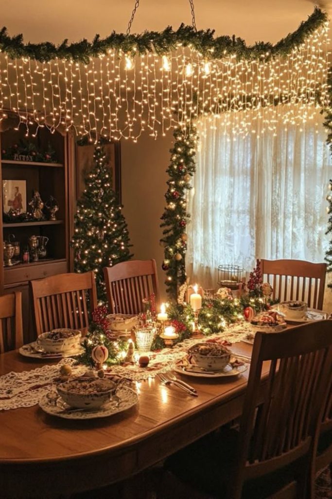 Hanging crystals and ethereal lighting