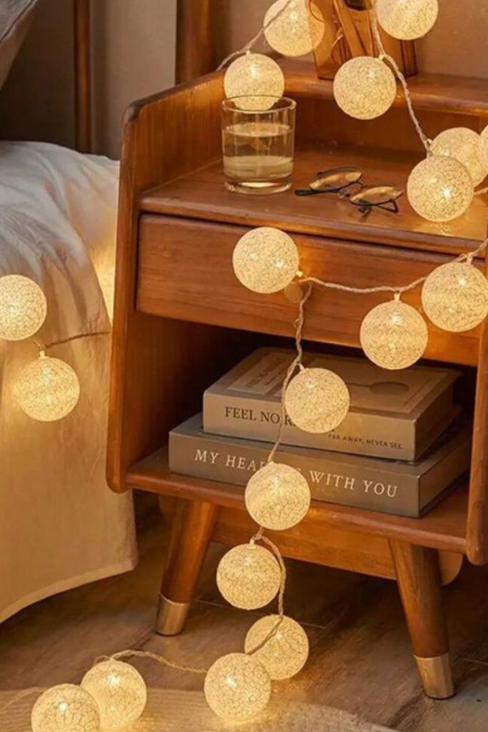 Twinkling string lights creating ambient glow