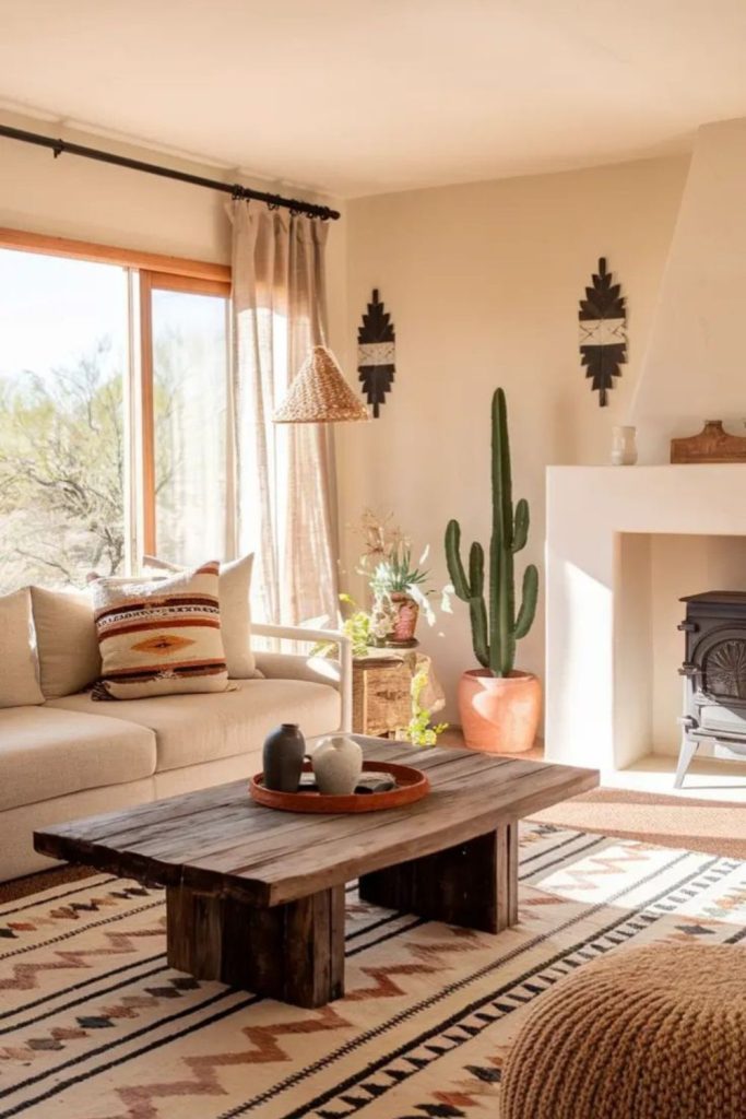 Sandy rugs linen throws flickering lanterns