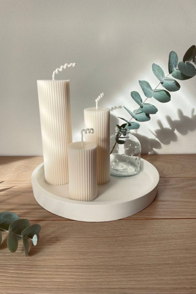 Polygon candles creating futuristic cozy ambiance