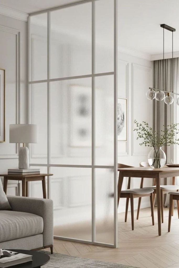 Transparent panels with wooden textures