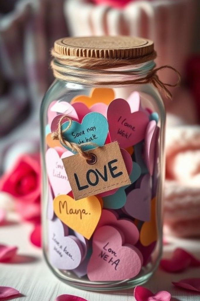 Mason jars filled with colorful glitter.