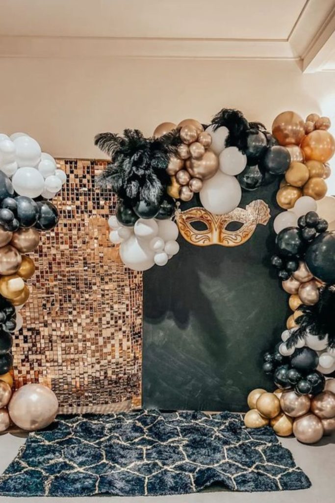 Masked ball sparkling decorations theme