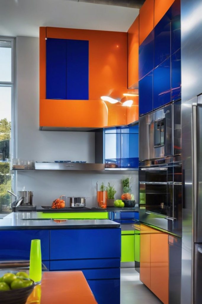 Indigo teal neon explosion kitchen