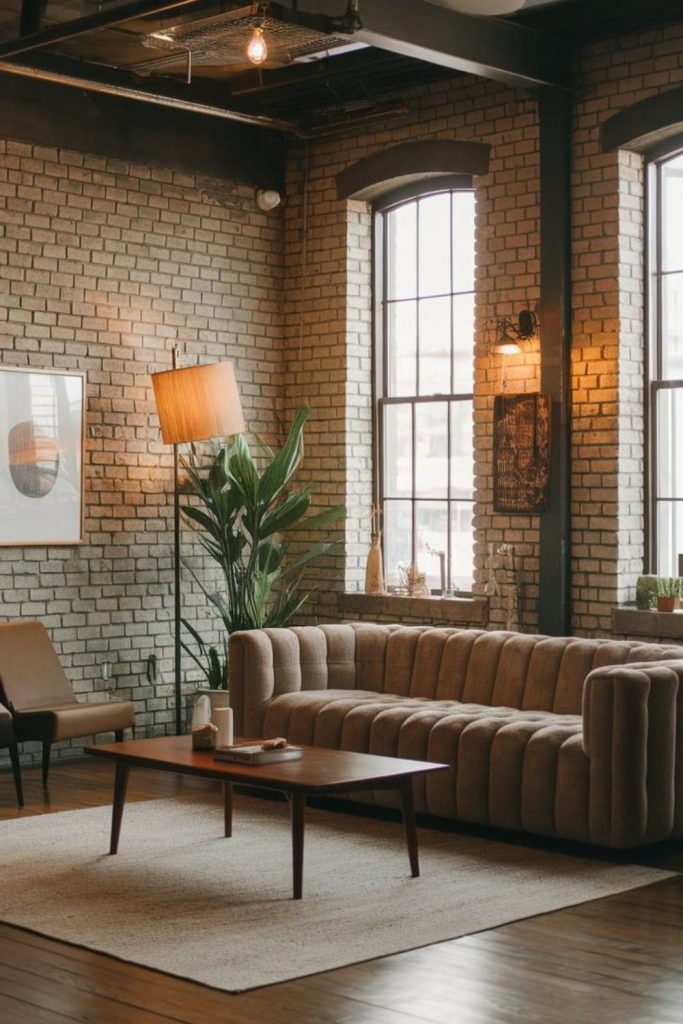 Steel beams and minimal furnishings