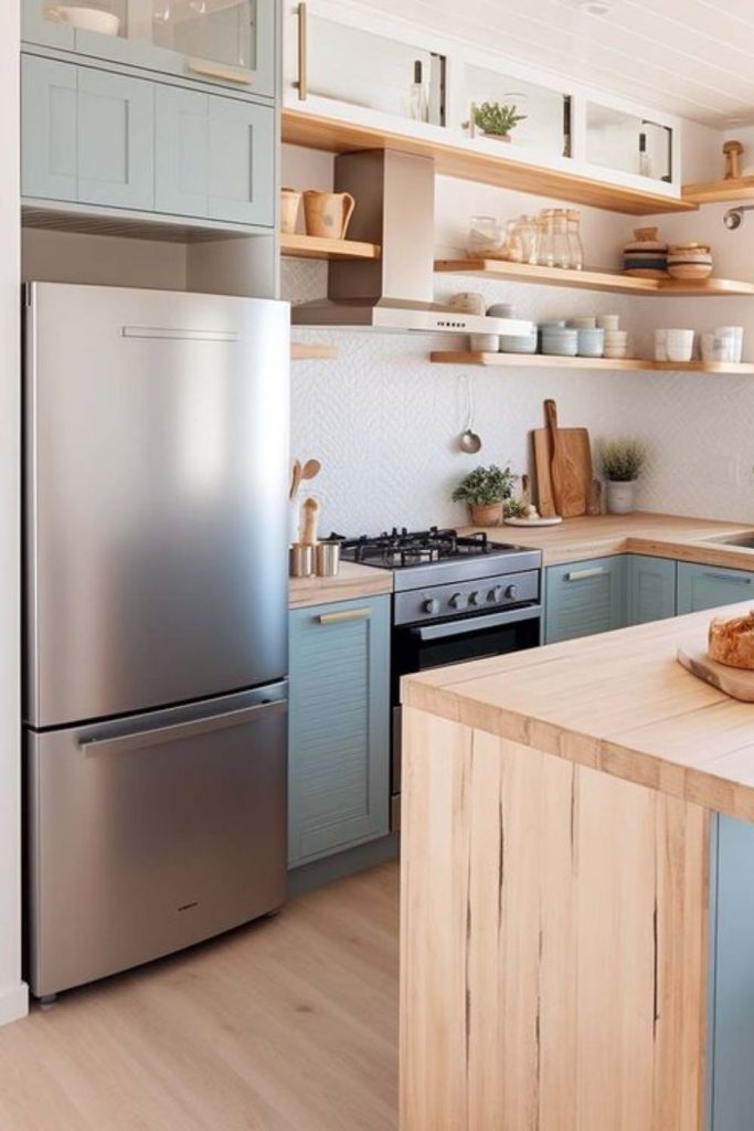 Small island open kitchen setup