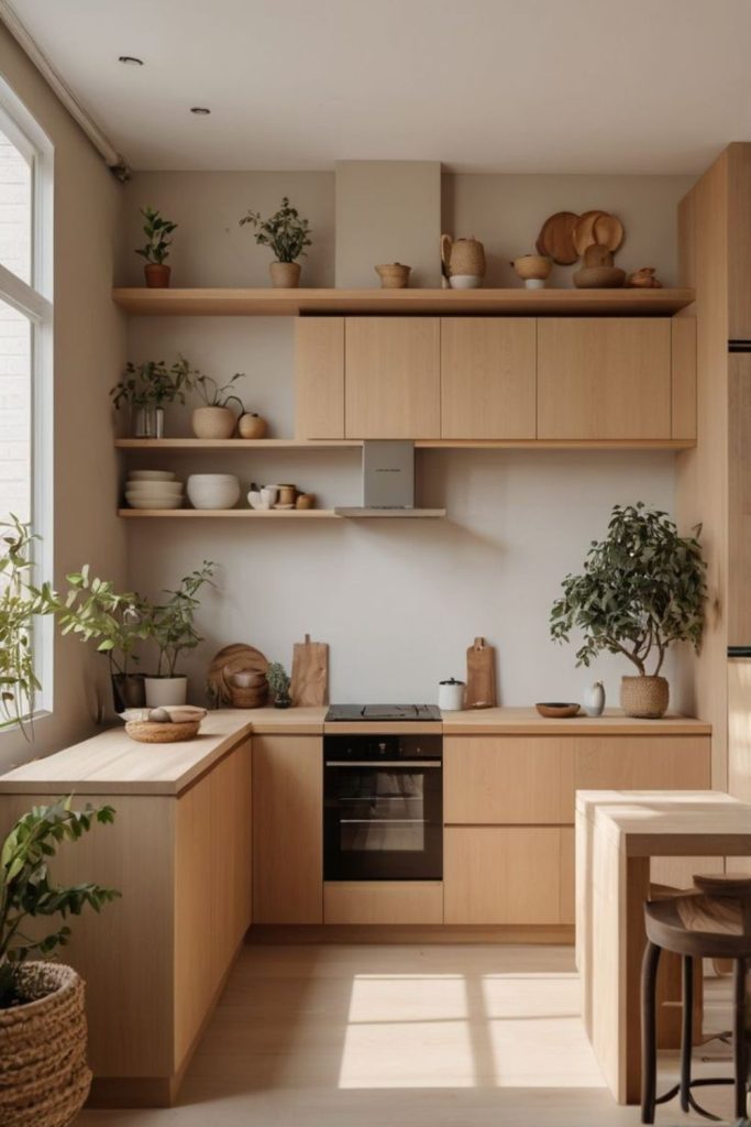Japandi style compact kitchen