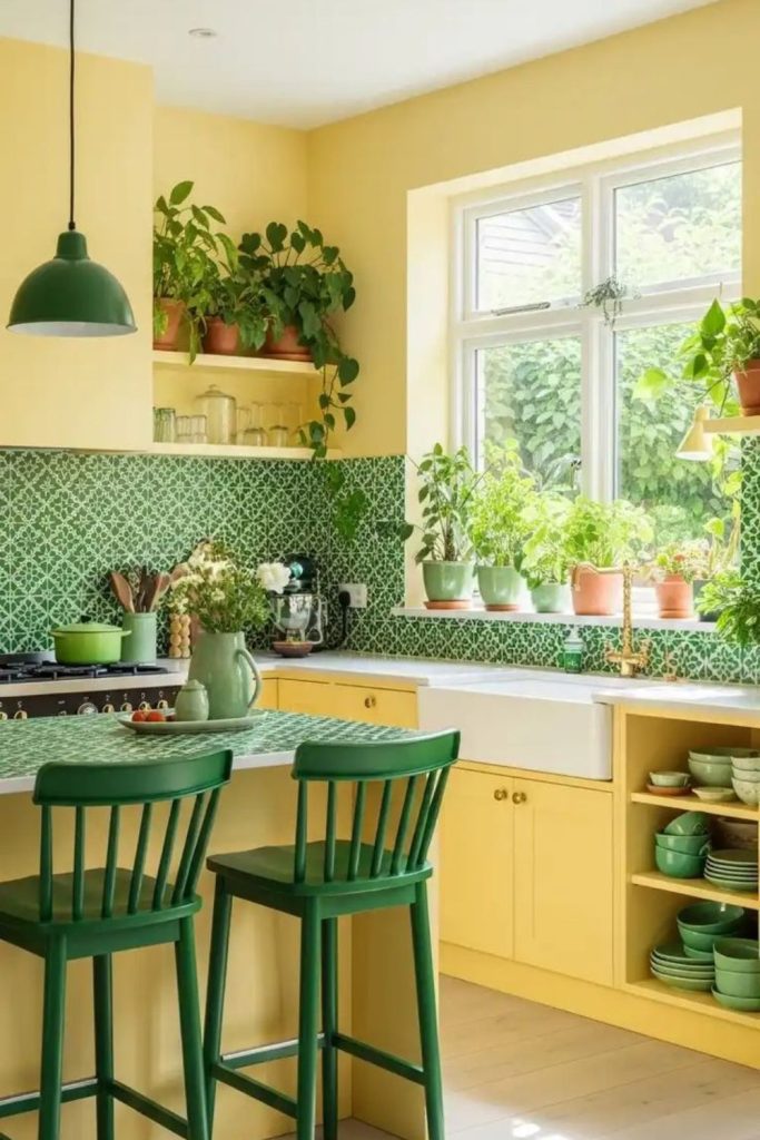 Citrus lime yellow vibrant kitchen