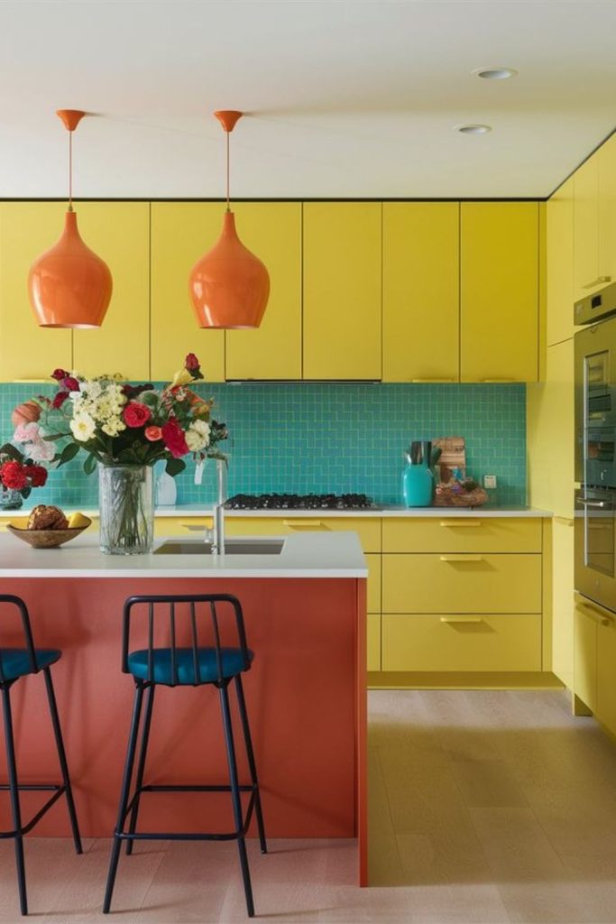 Lime orange energetic playful kitchen