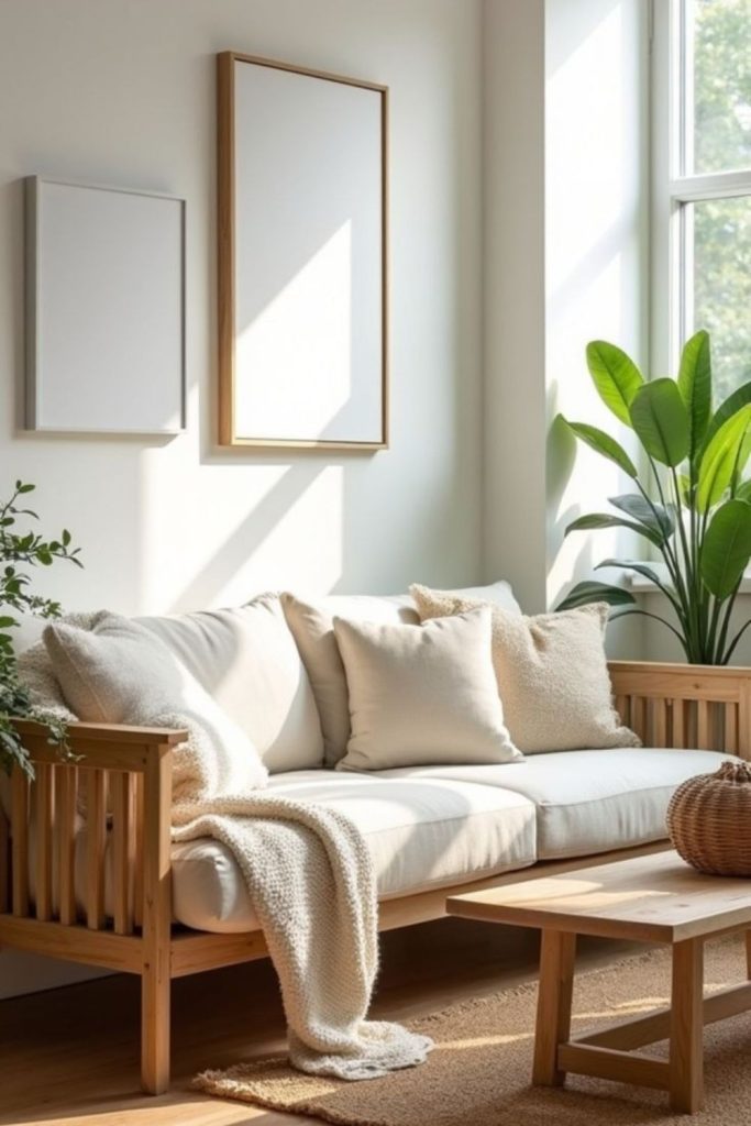 Oak accents with soft linen fabrics