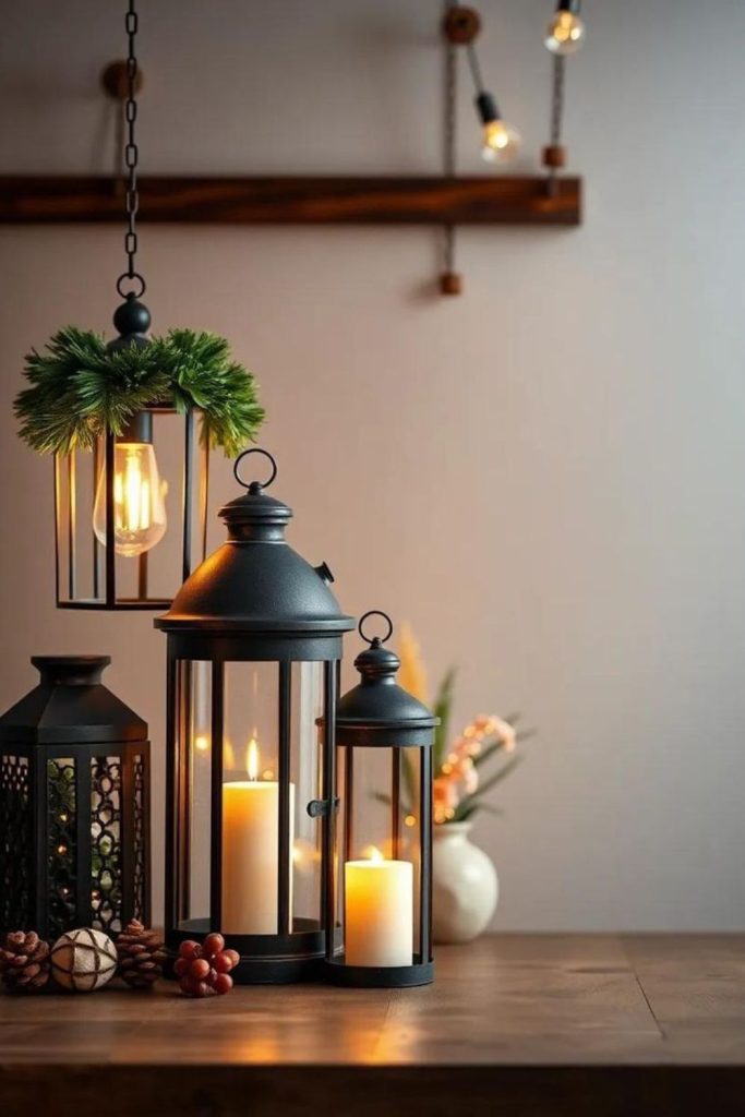 Ethereal lantern casting warm mystical shadows