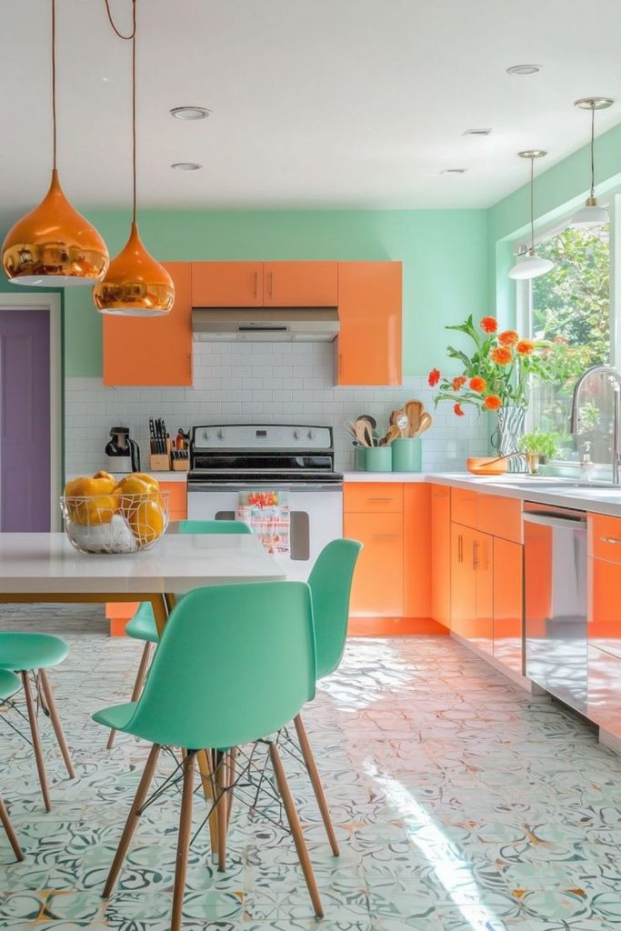 Orange mint lively cocktail kitchen