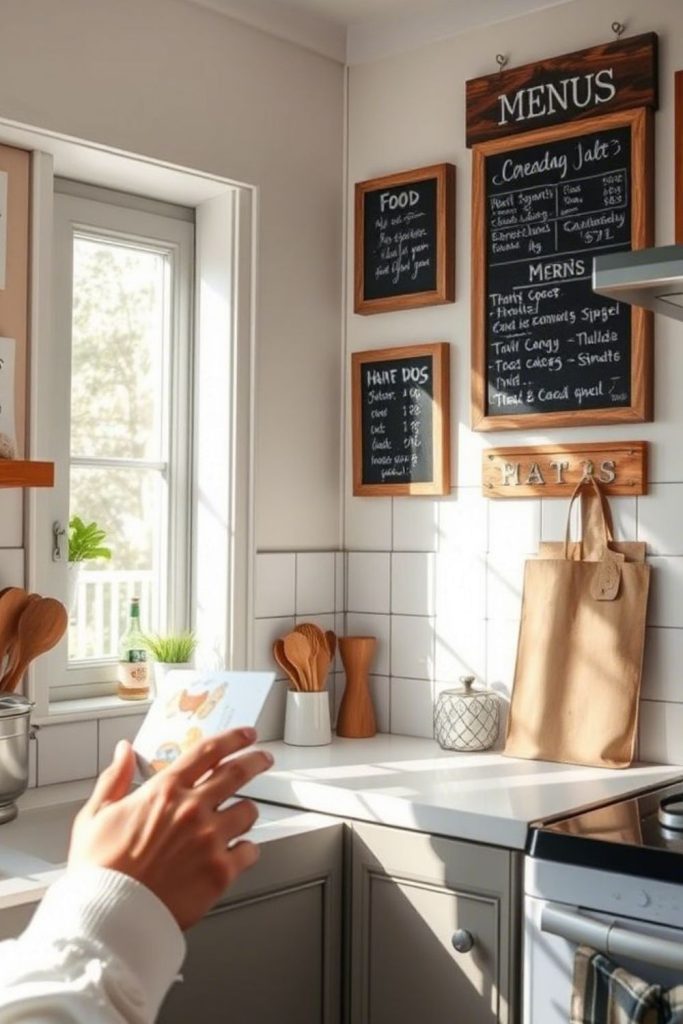 Small chalkboards for notes and recipes