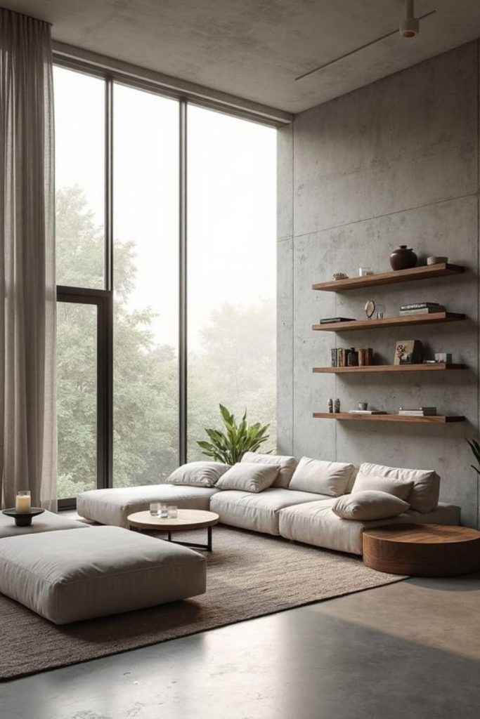 Low-profile furniture in open space