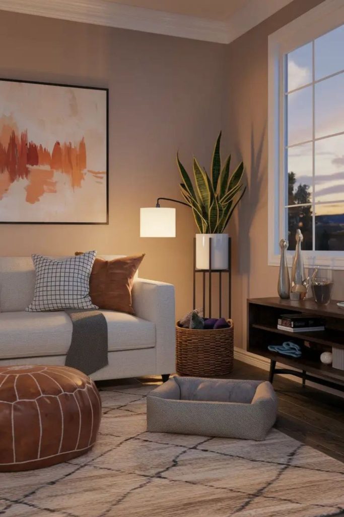 Luxury minimalist living room design.