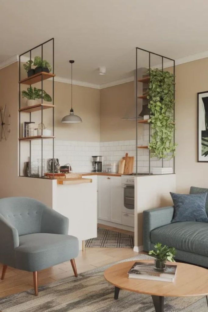 Minimal steel frame kitchen