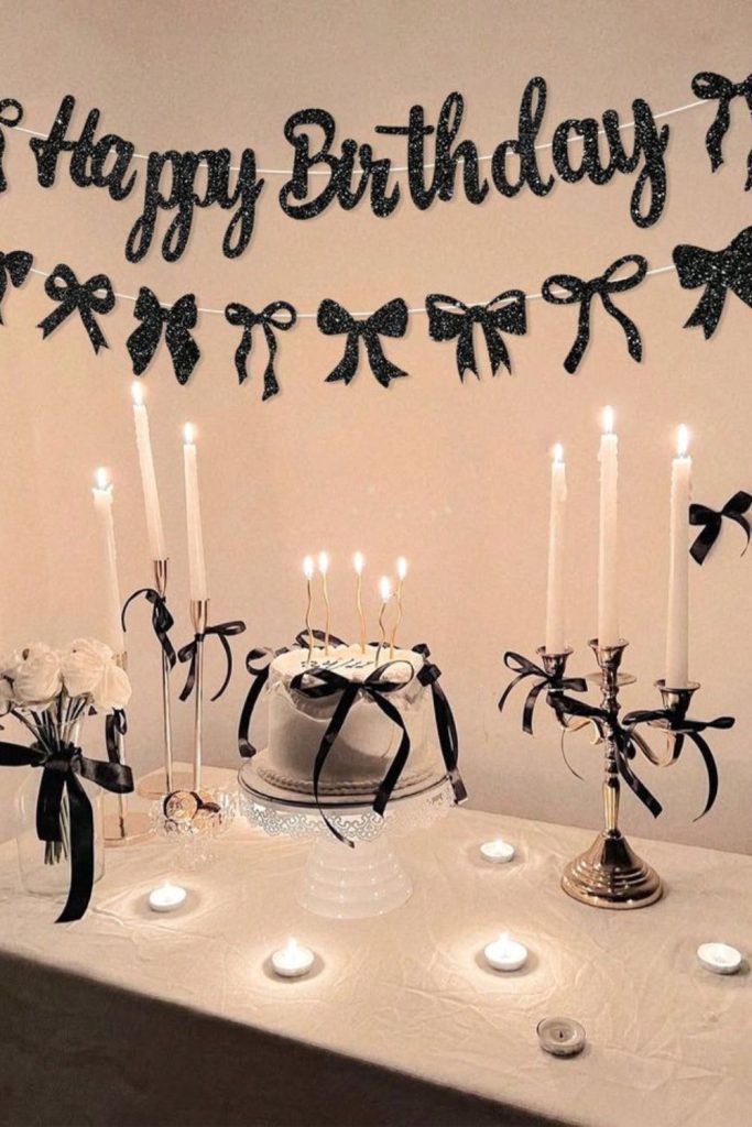 Sleek black and white arrangement