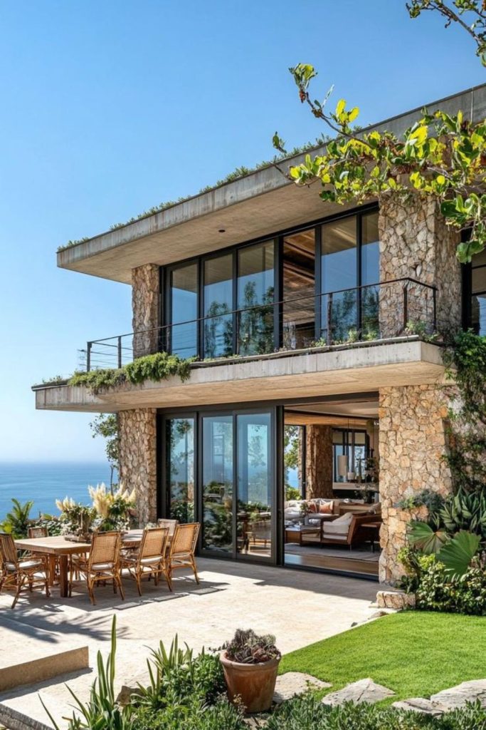 Mosaic-decorated villa overlooking horizon