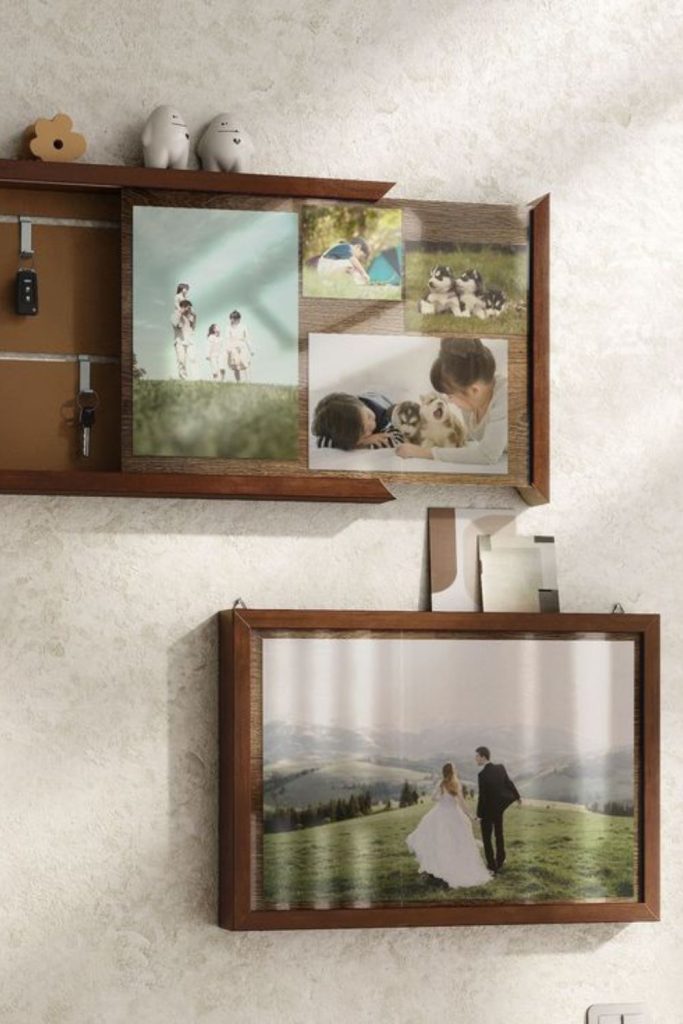 Depth frame displaying layered family memories