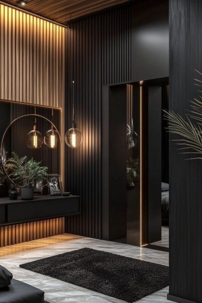 Bright neon tubes twist wildly on wall.