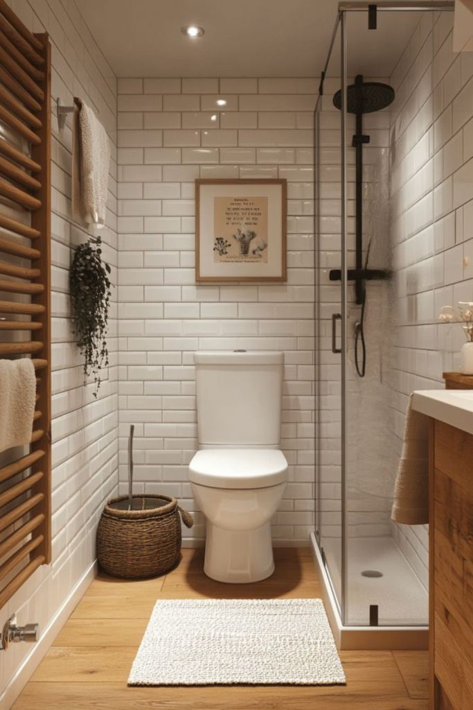 Scandinavian minimalist small bathroom