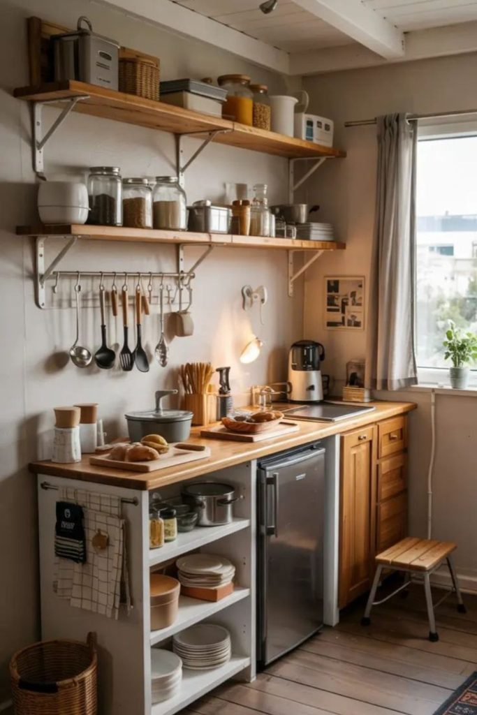 Open shelf pantry kitchen