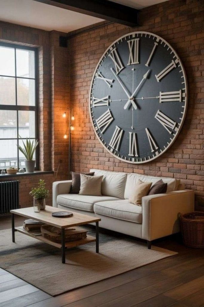 Fragmented clocks arranged artistically on wall surface.