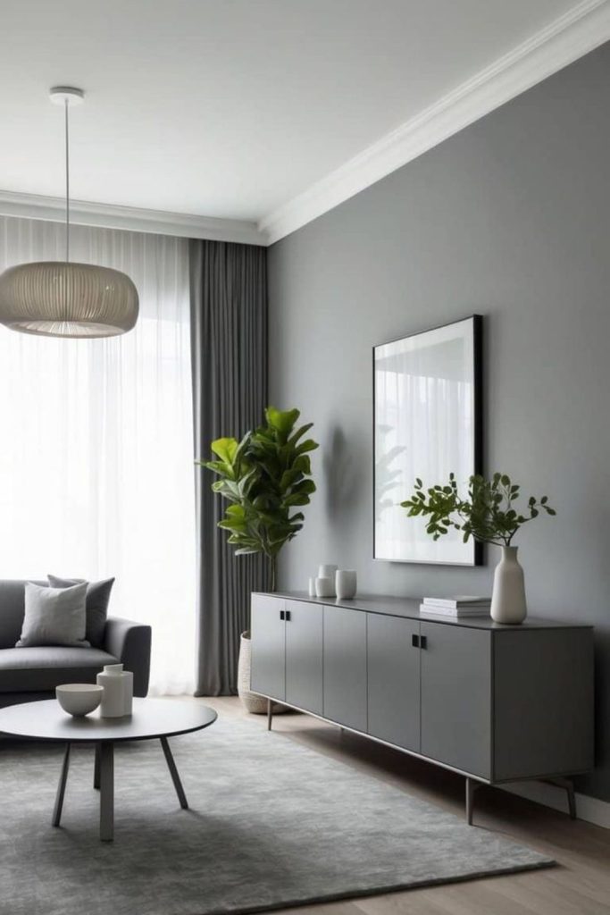 Stone grey textures with minimal furnishings