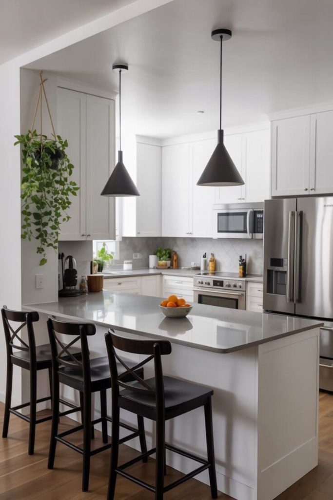 Peninsula style small open kitchen